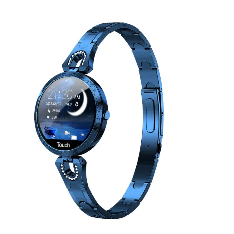 Bracelet connecté AK15 pour femme, écran LCD couleur 1,08 pouce, étanche IP67, compatible avec le suivi de la fréquence cardiaque, du sommeil et la prise de photos à distance.