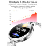 Bracelet connecté AK15 pour femme, écran LCD couleur 1,08 pouce, étanche IP67, compatible avec le suivi de la fréquence cardiaque, du sommeil et la prise de photos à distance.