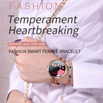 Bracelet connecté AK15 pour femme, écran LCD couleur 1,08 pouce, étanche IP67, compatible avec le suivi de la fréquence cardiaque, du sommeil et la prise de photos à distance.