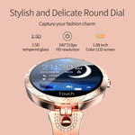 Bracelet connecté AK15 pour femme, écran LCD couleur 1,08 pouce, étanche IP67, compatible avec le suivi de la fréquence cardiaque, du sommeil et la prise de photos à distance.