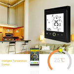 BHT-002GBLW Thermostat d'ambiance numérique LCD type chauffage électronique 16A avec capteur et affichage horaire, Contrôle WiFi, BHT-002GBLW 16A (Noir) type chauffage électronique, BHT-002GBLW 16A (Blanc) type chauffage électronique