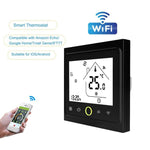 BHT-002GCLW Thermostat d'ambiance numérique LCD type chaudière eau/gaz 3A avec affichage horaire, Contrôle WiFi, BHT-002GBLW 3A (Noir) type chaudière gaz, BHT-002GBLW 3A (Blanc) type chaudière gaz