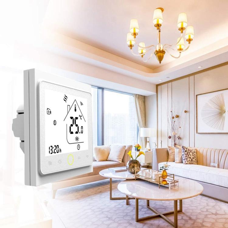 BHT-002GALW Thermostat d'ambiance numérique LCD type chauffage eau 3A avec affichage horaire, Contrôle WiFi, BHT-002GBLW 3A (Noir) type chauffage eau, BHT-002GBLW 3A (Blanc) type chauffage eau