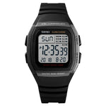 SKMEI 1278 Montre numérique étanche 50m à la mode pour extérieur Montre-bracelet sportive étudiante Supporte 5 groupes de réveils (Titane), SKMEI 1278