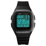 SKMEI 1278 Montre numérique étanche 50m à la mode pour extérieur Montre-bracelet sportive étudiante Supporte 5 groupes de réveils (Titane), SKMEI 1278