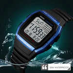 SKMEI 1278 Montre numérique étanche 50m à la mode pour extérieur Montre-bracelet sportive étudiante Supporte 5 groupes de réveils (Titane), SKMEI 1278
