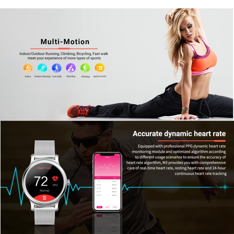 Montre connectée SMA-R2 avec écran IPS de 1,3 pouce, étanche IP65, prise en charge des notifications d'appels et de messages, Bluetooth double mode 3.0 + 4.0, suivi du sommeil et rappel d'activité.