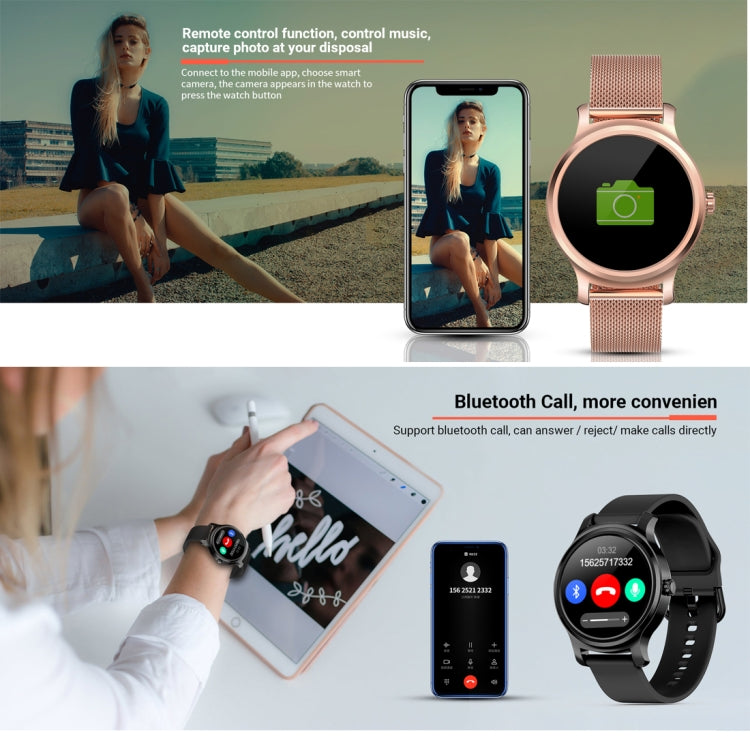 Montre connectée SMA-R2 avec écran IPS de 1,3 pouce, étanche IP65, prise en charge des notifications d'appels et de messages, Bluetooth double mode 3.0 + 4.0, suivi du sommeil et rappel d'activité.