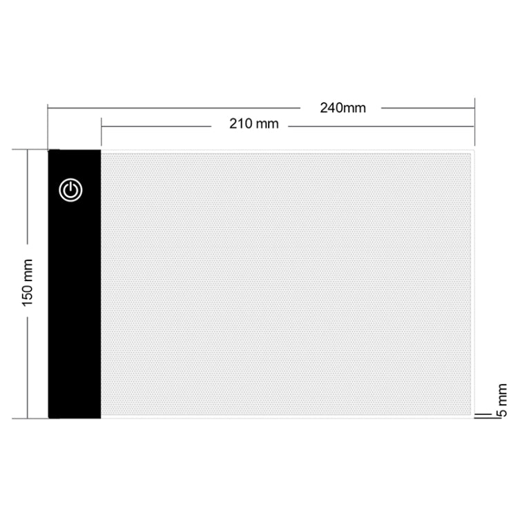 Tablette de traçage USB A5 en acrylique pour dessin et croquis d'anime, 2,2 W 5 V LED, trois niveaux de luminosité, intensité réglable
