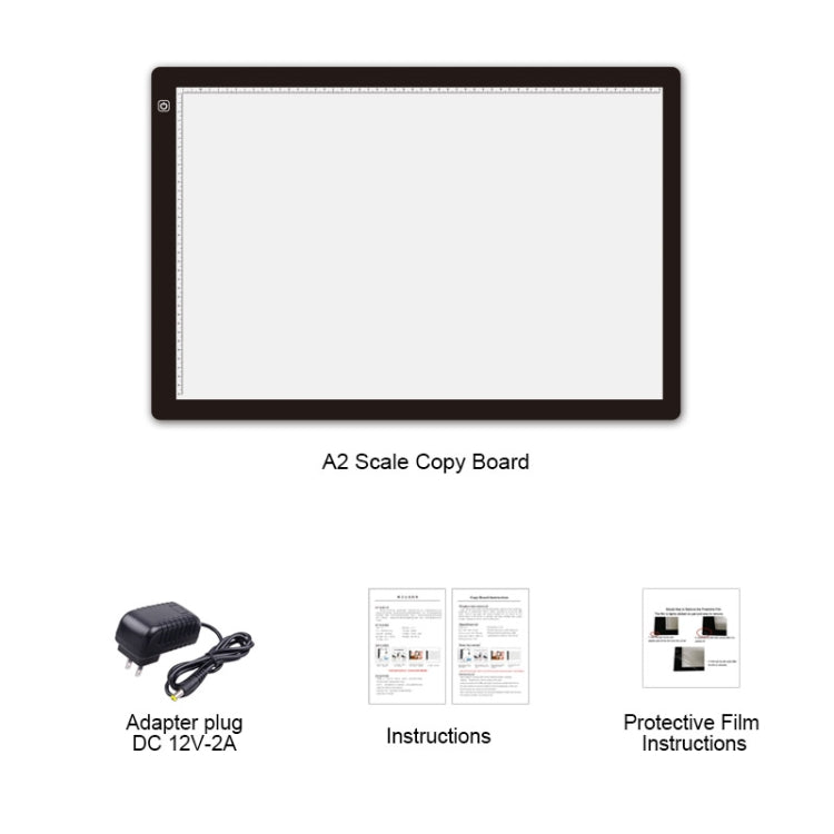 Planche de copie acrylique A2 LED 23W 12V Trois niveaux de luminosité Dimmable Tablette de dessin anime, prise EU, prise EU