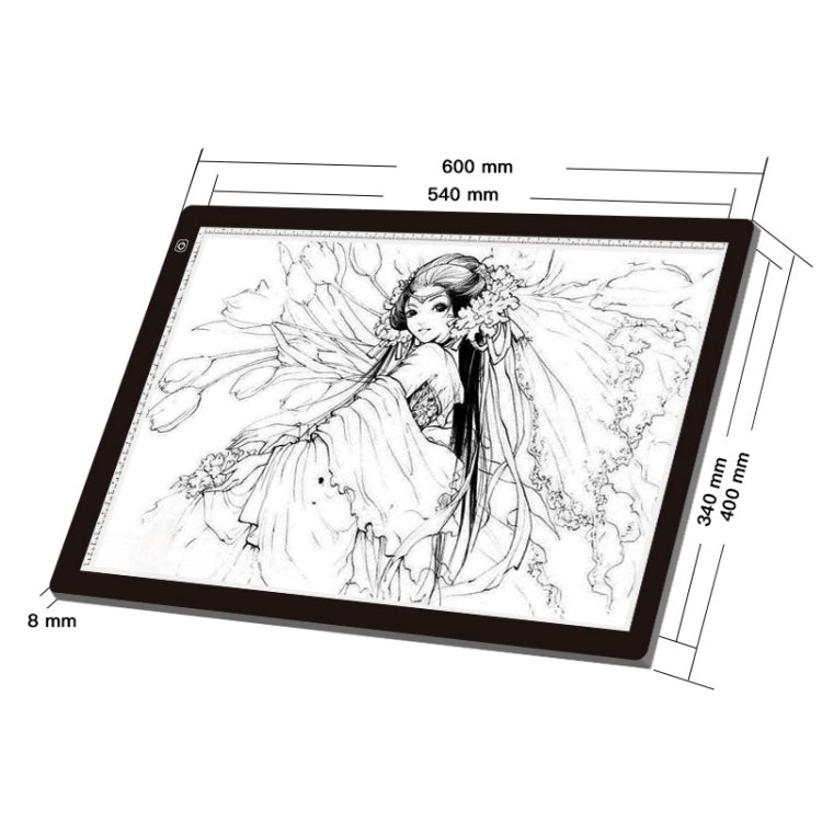 Planche de copie acrylique A2 LED 23W 12V Trois niveaux de luminosité Dimmable Tablette de dessin anime, prise EU, prise EU
