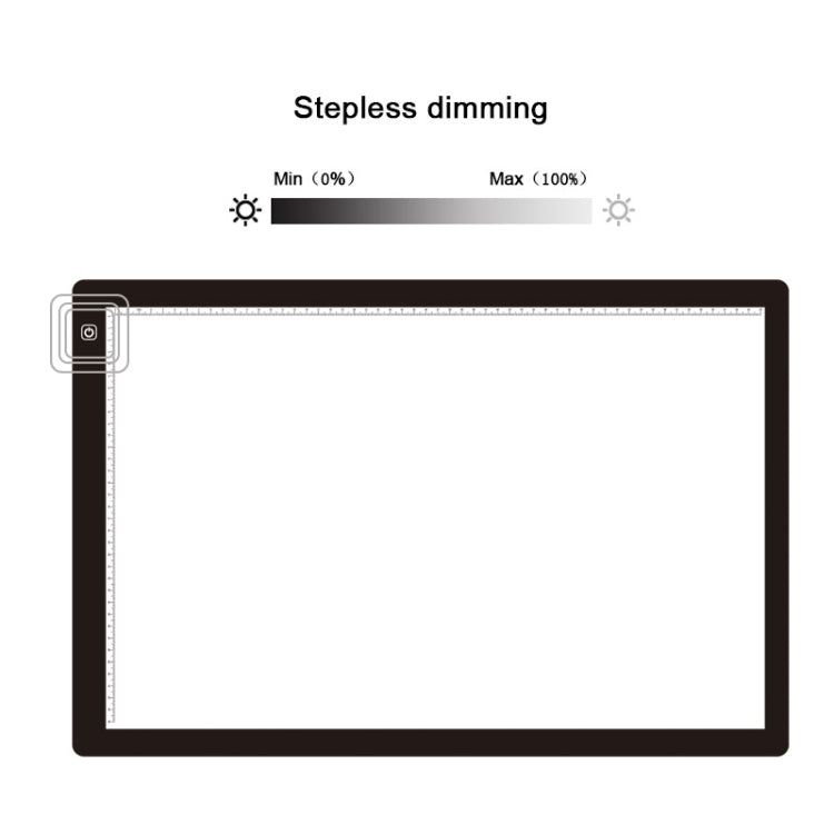 Planche de copie acrylique A2 LED 23W 12V Trois niveaux de luminosité Dimmable Tablette de dessin anime, prise EU, prise EU