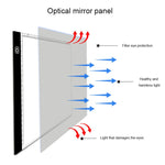 3.5W 5V LED USB Three Level of Brightness Dimmable A4 Acrylic Scale Copy Boards Anime Sketch Drawing Sketchpad, Copy Boards