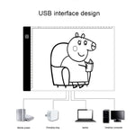 Tableau de copie en acrylique A4 3,5W 5V LED USB à trois niveaux de luminosité réglable pour dessin de croquis d'anime avec câble USB 1,5 m et adaptateur secteur, tableaux de copie avec câble USB 1,5 m et adaptateur secteur