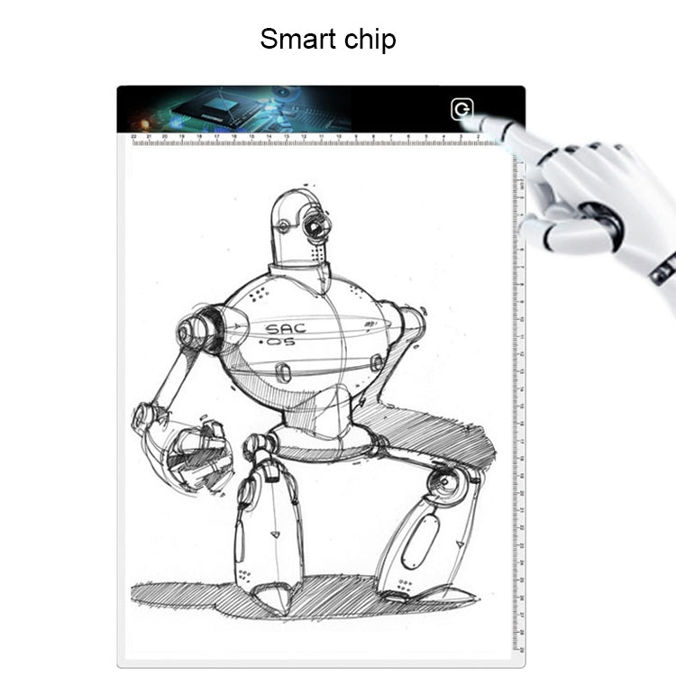 Tableau de copie en acrylique A4 3,5W 5V LED USB à trois niveaux de luminosité réglable pour dessin de croquis d'anime avec câble USB 1,5 m et adaptateur secteur, tableaux de copie avec câble USB 1,5 m et adaptateur secteur