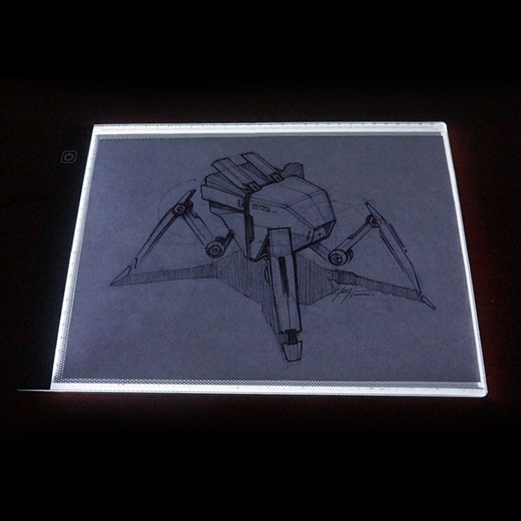 Tableau de copie en acrylique A4 3,5W 5V LED USB à trois niveaux de luminosité réglable pour dessin de croquis d'anime avec câble USB 1,5 m et adaptateur secteur, tableaux de copie avec câble USB 1,5 m et adaptateur secteur