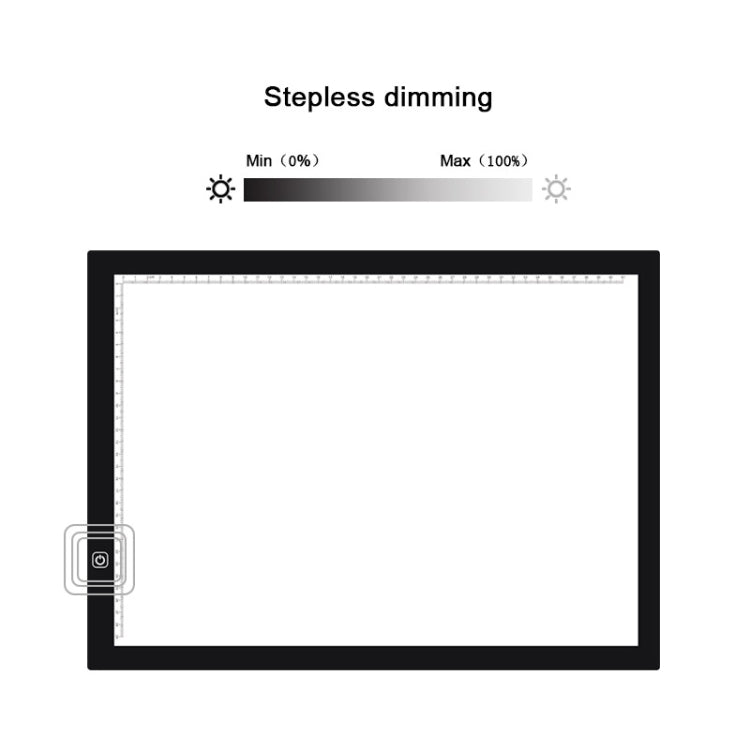 A3 8W 5V LED USB Planche à Copier Échelle Acrylique à Trois Niveaux de Luminosité Dimmable Bloc-Notes de Croquis Anime avec Câble USB, Trois Niveaux de Luminosité Dimmable avec Câble USB & Adaptateur Secteur