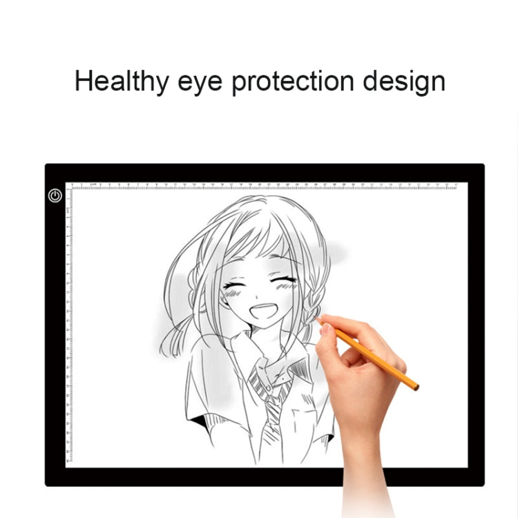 A3 8W 5V LED USB Planche à Copier Échelle Acrylique à Trois Niveaux de Luminosité Dimmable Bloc-Notes de Croquis Anime avec Câble USB, Trois Niveaux de Luminosité Dimmable avec Câble USB & Adaptateur Secteur