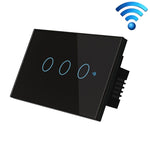 Interrupteur d'éclairage intelligent WiFi TC120, panneau tactile en verre, commande vocale, interrupteur mural sans fil compatible Alexa Echo / Google Home