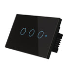 Interrupteur d'éclairage intelligent WiFi TC120, panneau tactile en verre, commande vocale, interrupteur mural sans fil compatible Alexa Echo / Google Home