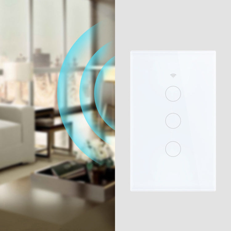 Interrupteur d'éclairage intelligent WiFi TC120, panneau tactile en verre, commande vocale, interrupteur mural sans fil compatible Alexa Echo / Google Home