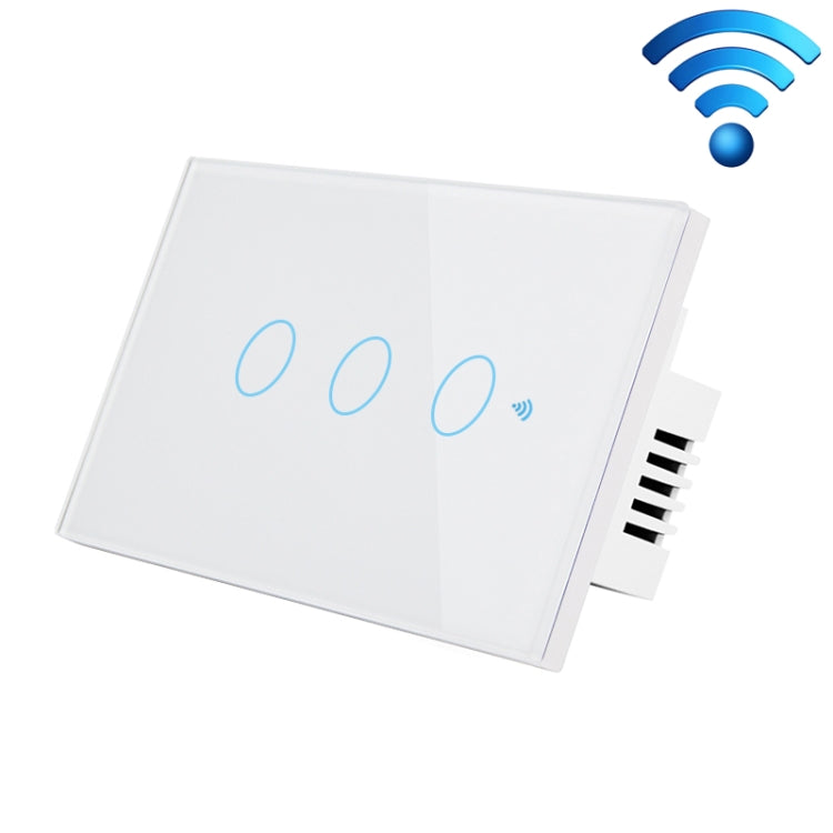 Interrupteur d'éclairage intelligent WiFi TC120, panneau tactile en verre, commande vocale, interrupteur mural sans fil compatible Alexa Echo / Google Home