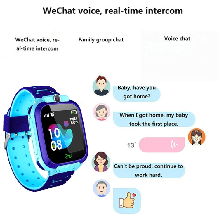 Montre connectée Q12 pour enfants avec écran couleur de 1,44 pouce, non étanche, compatible avec la géolocalisation LBS, la numérotation bidirectionnelle, l'appel d'urgence, l'écoute vocale et l'application Setracker.