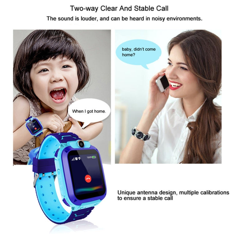 Montre connectée Q12 pour enfants avec écran couleur de 1,44 pouce, non étanche, compatible avec la géolocalisation LBS, la numérotation bidirectionnelle, l'appel d'urgence, l'écoute vocale et l'application Setracker.