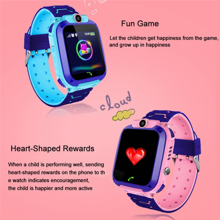 Montre connectée Q12 pour enfants avec écran couleur de 1,44 pouce, non étanche, compatible avec la géolocalisation LBS, la numérotation bidirectionnelle, l'appel d'urgence, l'écoute vocale et l'application Setracker.