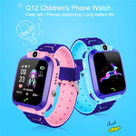 Montre connectée Q12 pour enfants avec écran couleur de 1,44 pouce, non étanche, compatible avec la géolocalisation LBS, la numérotation bidirectionnelle, l'appel d'urgence, l'écoute vocale et l'application Setracker.