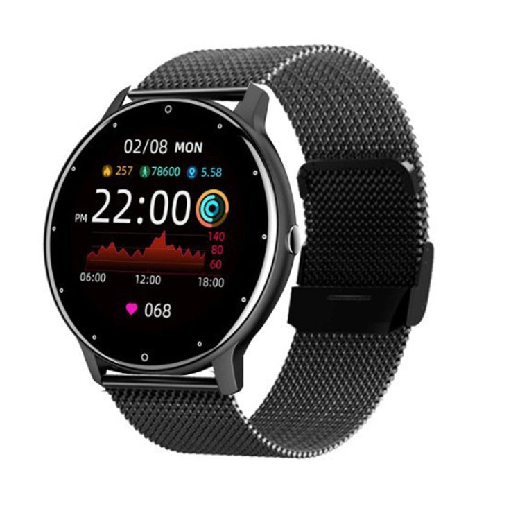 ZL02D Montre connectée 1,28 pouce étanche IP67 avec bracelet en acier, prise en charge de la surveillance de la fréquence cardiaque, bracelet en acier (bleu), bracelet en acier (noir), bracelet en acier (rose), bracelet en acier (doré)