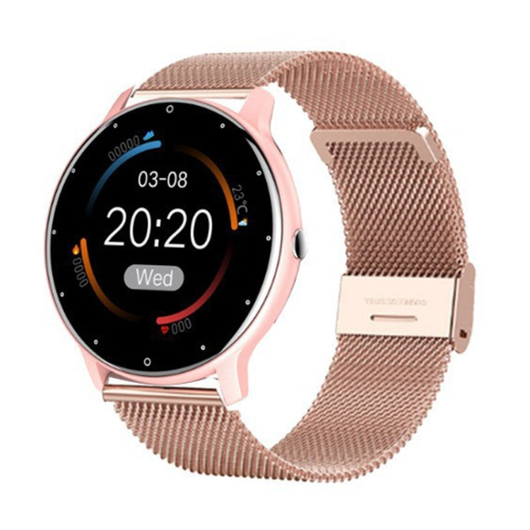 ZL02D Montre connectée 1,28 pouce étanche IP67 avec bracelet en acier, prise en charge de la surveillance de la fréquence cardiaque, bracelet en acier (bleu), bracelet en acier (noir), bracelet en acier (rose), bracelet en acier (doré)