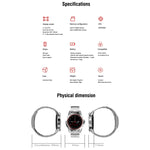 Montre connectée N6, écran TFT 1,3 pouce, processeur MTK2502C, Bluetooth 4.0, bracelet en acier inoxydable, compatible avec le moniteur de fréquence cardiaque, le podomètre, le suivi du sommeil et le rappel d'activité.