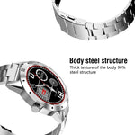 Montre connectée N6, écran TFT 1,3 pouce, processeur MTK2502C, Bluetooth 4.0, bracelet en acier inoxydable, compatible avec le moniteur de fréquence cardiaque, le podomètre, le suivi du sommeil et le rappel d'activité.