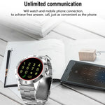 Montre connectée N6, écran TFT 1,3 pouce, processeur MTK2502C, Bluetooth 4.0, bracelet en acier inoxydable, compatible avec le moniteur de fréquence cardiaque, le podomètre, le suivi du sommeil et le rappel d'activité.