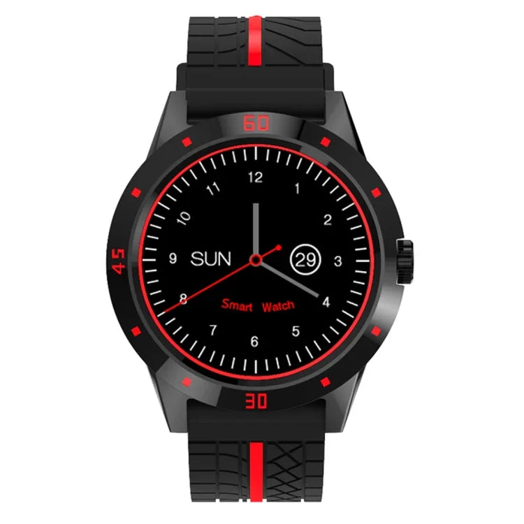 Montre intelligente N6 avec écran TFT 1,3 pouce MTK2502C Bluetooth4.0, bracelet en silicone, supporte moniteur de fréquence cardiaque & podomètre & suivi du sommeil & rappel sédentaire, bracelet silicone/rouge, bracelet silicone/jaune