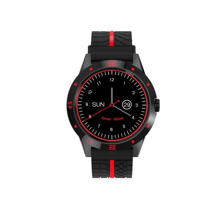 Montre intelligente N6 avec écran TFT 1,3 pouce MTK2502C Bluetooth4.0, bracelet en silicone, supporte moniteur de fréquence cardiaque & podomètre & suivi du sommeil & rappel sédentaire, bracelet silicone/rouge, bracelet silicone/jaune