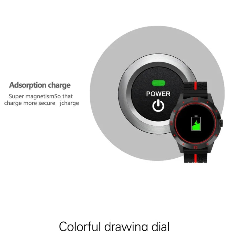 Montre intelligente N6 avec écran TFT 1,3 pouce MTK2502C Bluetooth4.0, bracelet en silicone, supporte moniteur de fréquence cardiaque & podomètre & suivi du sommeil & rappel sédentaire, bracelet silicone/rouge, bracelet silicone/jaune