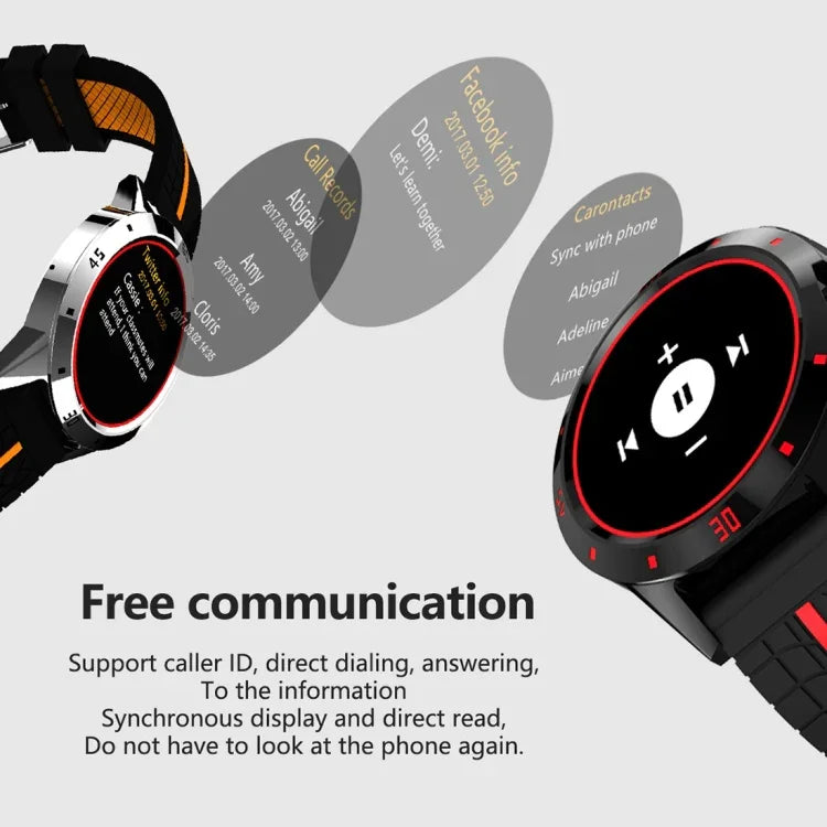 Montre intelligente N6 avec écran TFT 1,3 pouce MTK2502C Bluetooth4.0, bracelet en silicone, supporte moniteur de fréquence cardiaque & podomètre & suivi du sommeil & rappel sédentaire, bracelet silicone/rouge, bracelet silicone/jaune