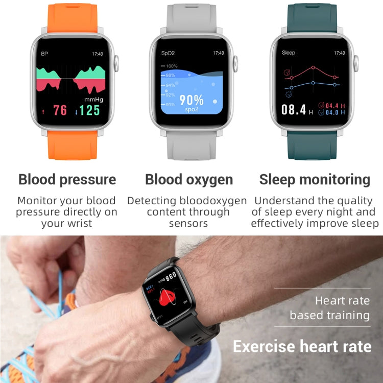 Montre connectée de sport SE02 Bluetooth, avec suivi de la fréquence cardiaque, de la pression artérielle, de l'oxygénation sanguine, du sommeil et rappel d'activité.
