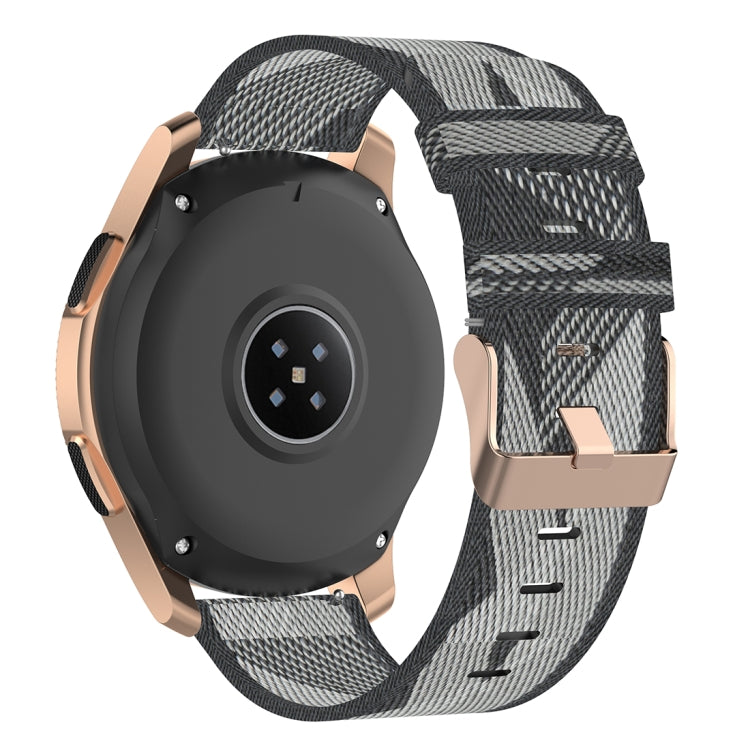 Bracelet de montre en nylon tissé à rayures de 20 mm pour Galaxy Watch 42 mm, Galaxy Active / Active 2, Gear Sport et S2 Classic