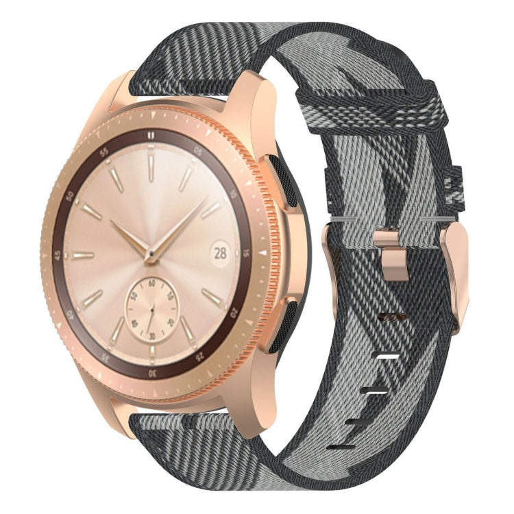 Bracelet de montre en nylon tissé à rayures de 20 mm pour Galaxy Watch 42 mm, Galaxy Active / Active 2, Gear Sport et S2 Classic