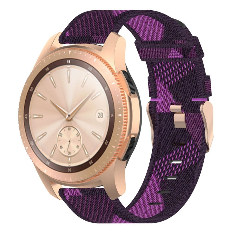 Bracelet de montre en nylon tissé à rayures de 20 mm pour Galaxy Watch 42 mm, Galaxy Active / Active 2, Gear Sport et S2 Classic