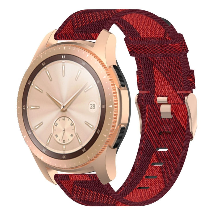 Bracelet de montre en nylon tissé à rayures de 20 mm pour Galaxy Watch 42 mm, Galaxy Active / Active 2, Gear Sport et S2 Classic