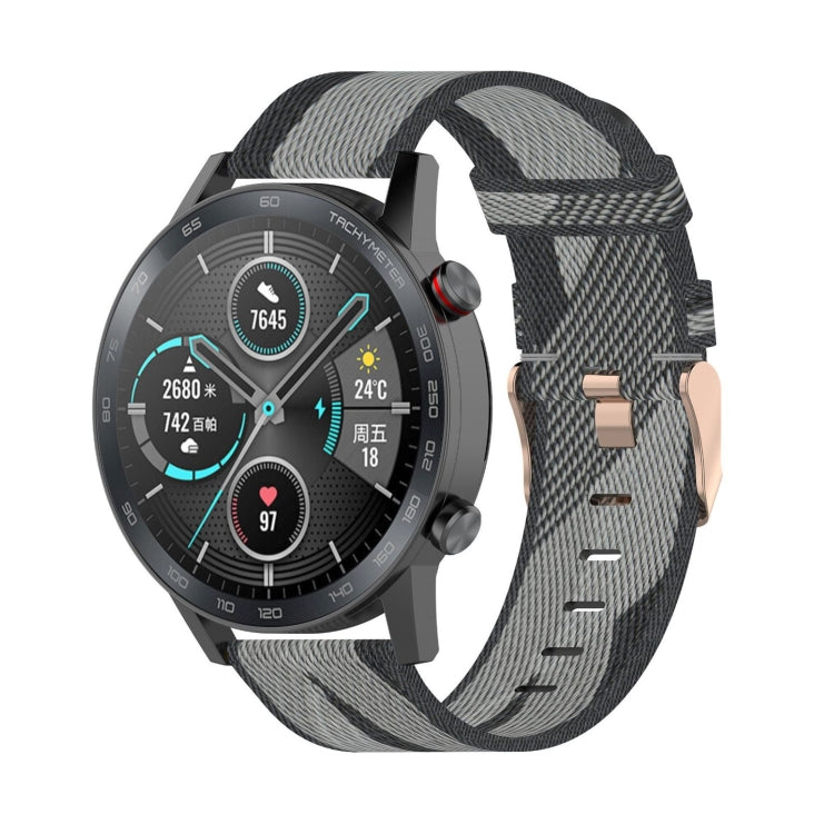 Bracelet de montre en nylon tissé à rayures de 22 mm pour Huawei GT / GT2 46 mm, Honor Magic Watch 2 46 mm / Magic