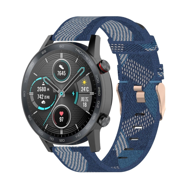 Bracelet de montre en nylon tissé à rayures de 22 mm pour Huawei GT / GT2 46 mm, Honor Magic Watch 2 46 mm / Magic