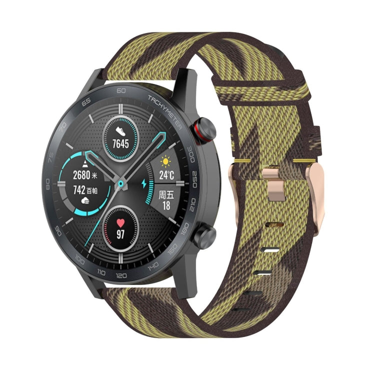 Bracelet de montre en nylon tissé à rayures de 22 mm pour Huawei GT / GT2 46 mm, Honor Magic Watch 2 46 mm / Magic
