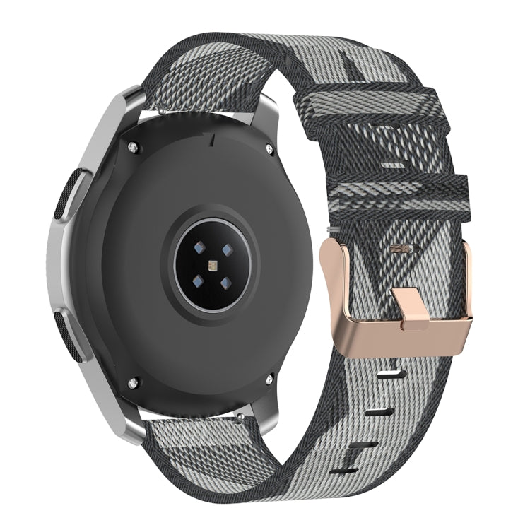 Bracelet de montre en nylon tissé à rayures de 22 mm pour Galaxy Watch 46 mm / Gear S3