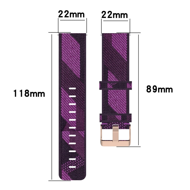 Bracelet de montre en nylon tissé à rayures de 22 mm pour Galaxy Watch 46 mm / Gear S3