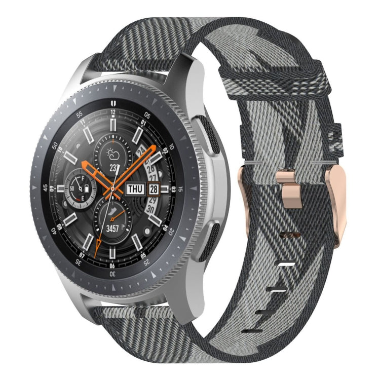 Bracelet de montre en nylon tissé à rayures de 22 mm pour Galaxy Watch 46 mm / Gear S3